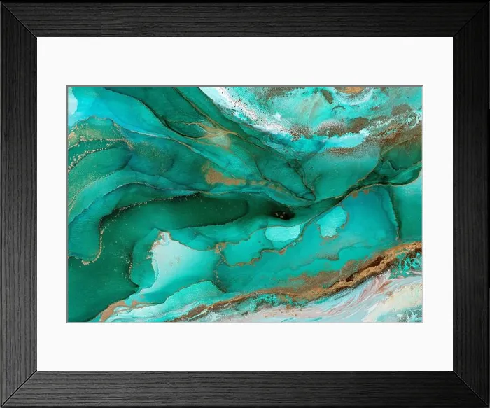 Framed Print : Abstract painting background, creative artwork in a turquoise color Framed Print : Abstract painting background, creative artwork in a turquoise color