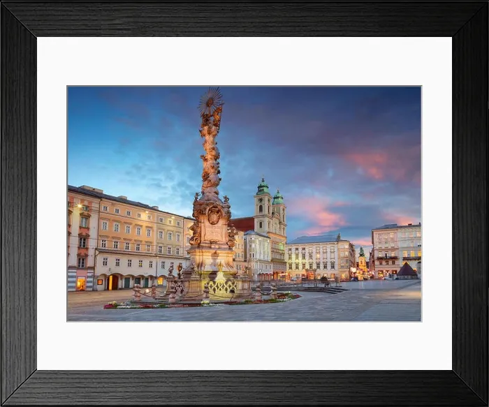 Framed Print : Linz, Austria. Cityscape image of main square of Linz, Austria during sunset Framed Print : Linz, Austria. Cityscape image of main square of Linz, Austria during sunset