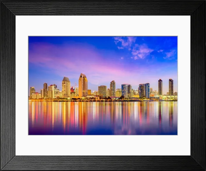 Framed Print : San Diego, California, USA downtown city skyline Framed Print : San Diego, California, USA downtown city skyline