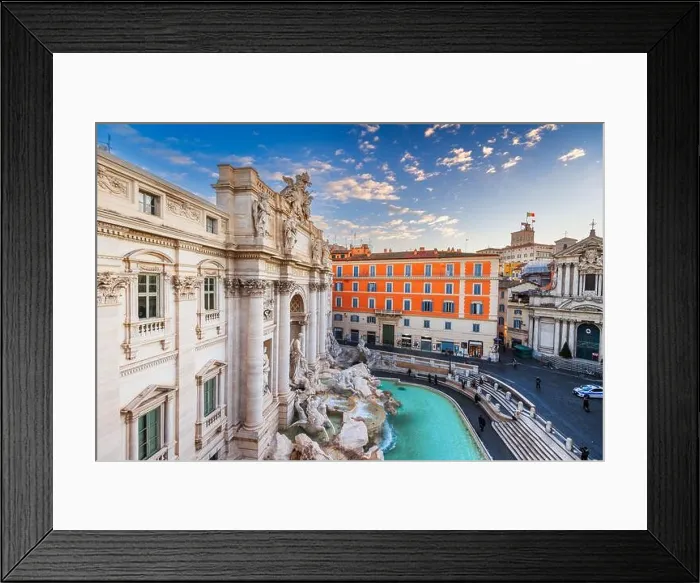 Framed Print : Rome, Italy overlooking Trevi Fountain in the morning Framed Print : Rome, Italy overlooking Trevi Fountain in the morning