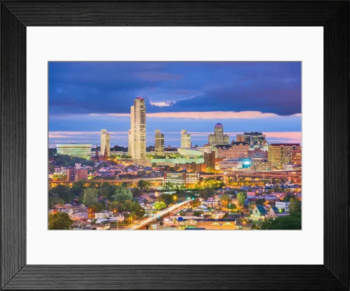 Framed Print : Albany, New York, USA downtown city skyline at dusk Framed Print : Albany, New York, USA downtown city skyline at dusk