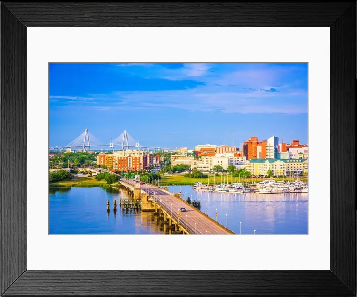 Framed Print : Charleston, South Carolina, USA skyline over the Ashley River Framed Print : Charleston, South Carolina, USA skyline over the Ashley River