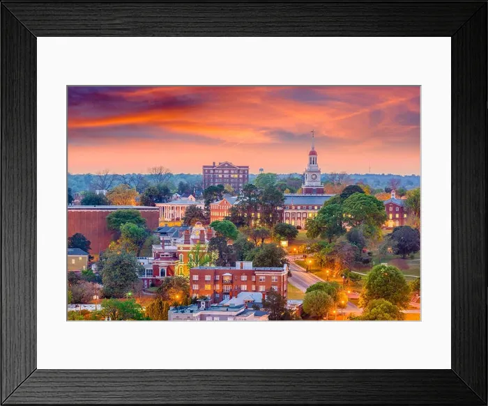 Framed Print : Macon, Georgia, USA historic downtown skyline Framed Print : Macon, Georgia, USA historic downtown skyline