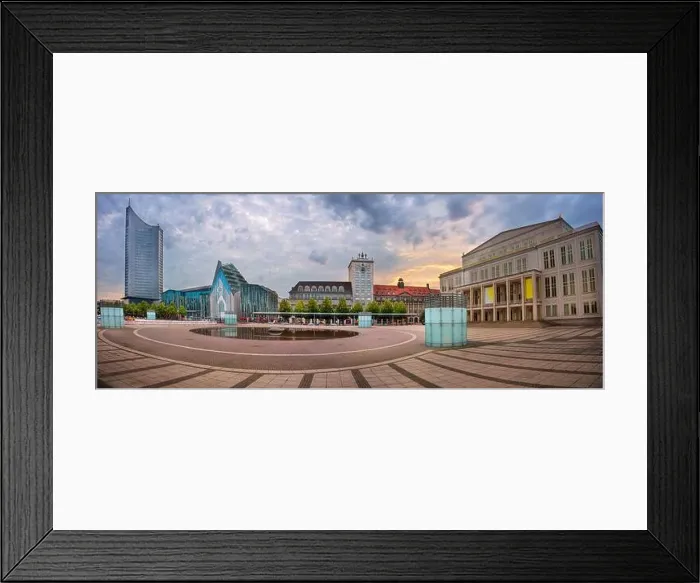 Framed Print : Leipzig, Germany. Cityscape panoramic image of Leipzig downtown at dramatic sunset sunset Framed Print : Leipzig, Germany. Cityscape panoramic image of Leipzig downtown at dramatic sunset sunset