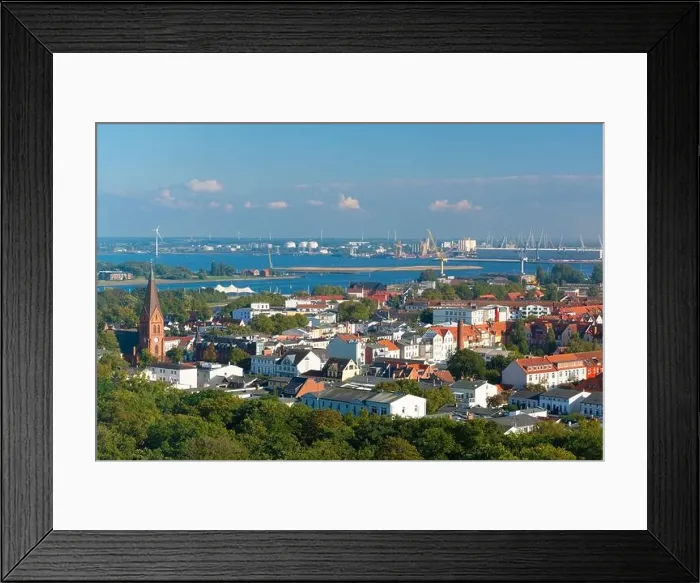 Framed Print : Warnemunde, Germany cityscape on the Baltic Sea
