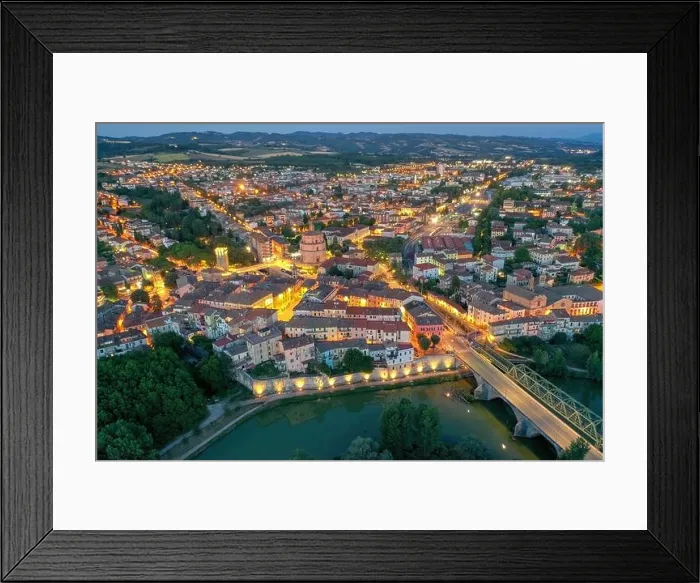 Framed Print : Old italian city Umbertide near Tevere river with cloudy sky and sunset light Framed Print : Old italian city Umbertide near Tevere river with cloudy sky and sunset light