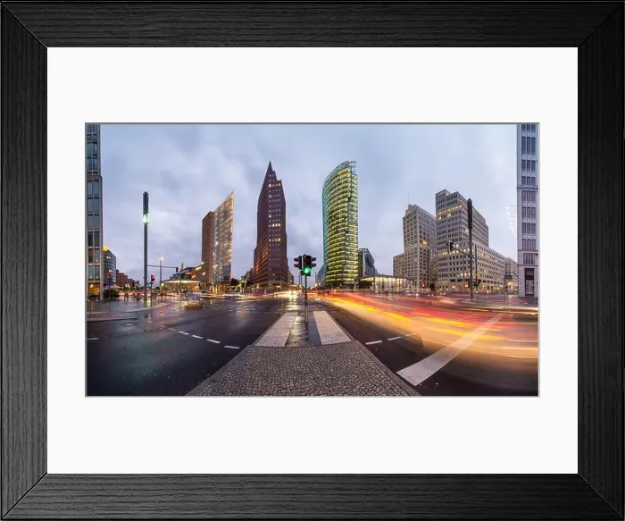 Framed Print : Berlin, Germany city skyline at the Potsdamer platz financial district at twilight Framed Print : Berlin, Germany city skyline at the Potsdamer platz financial district at twilight