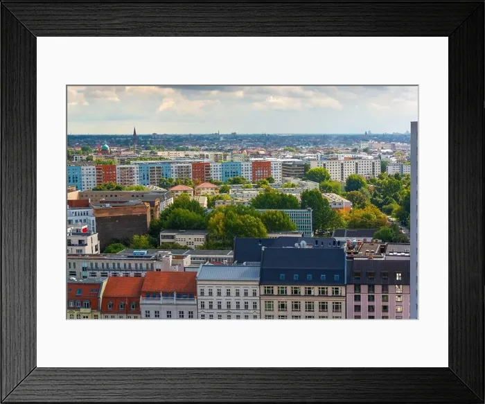 Framed Print : East Berlin, Germany apartment blocks skyline in the afternoon Framed Print : East Berlin, Germany apartment blocks skyline in the afternoon