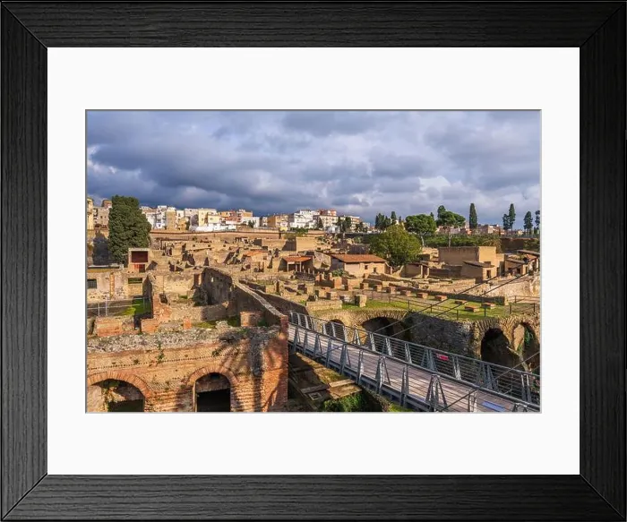 Framed Print : Ercolano, Italy over the ancient Roman ruins of Herculaneum Framed Print : Ercolano, Italy over the ancient Roman ruins of Herculaneum