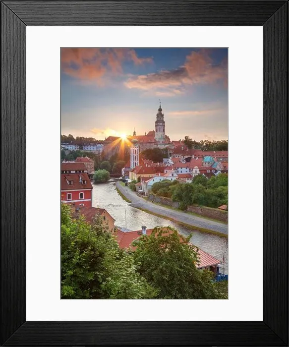 Framed Print : Cesky Krumlov. Aerial cityscape image of Cesky Krumlov, Czech Republic during summer sunset Framed Print : Cesky Krumlov. Aerial cityscape image of Cesky Krumlov, Czech Republic during summer sunset