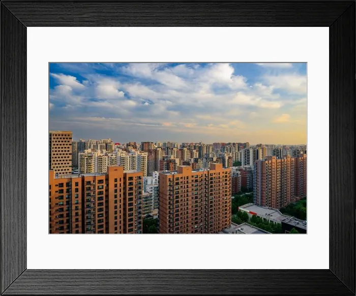 Framed Print : Beijing, China apartment block skyline at dusk Framed Print : Beijing, China apartment block skyline at dusk
