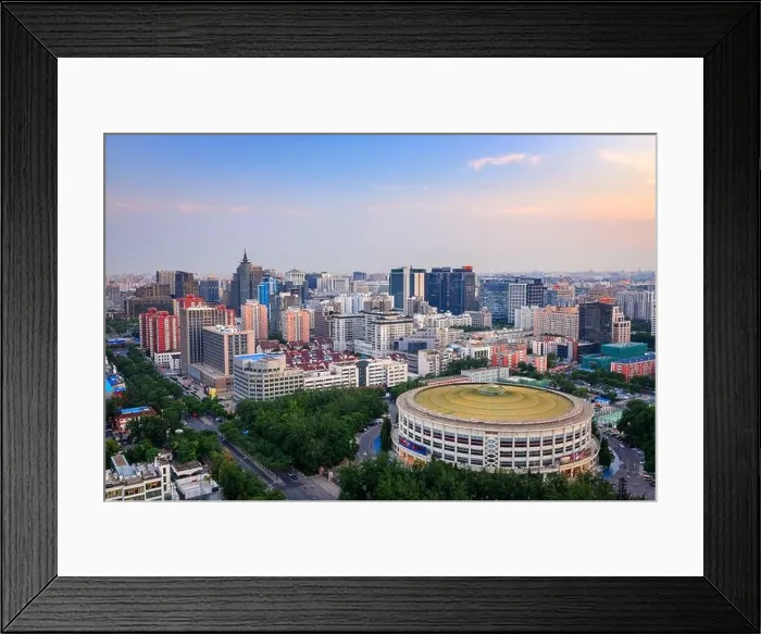 Framed Print : Beijing, China cityscape and arena at dusk Framed Print : Beijing, China cityscape and arena at dusk
