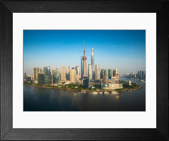Framed Print : Aerial view of Pudong skyline with Oriental Pearl tower and Lujiazui Business district skyscraper with Huangpu river in Shanghai, China. Asian tourism Framed Print : Aerial view of Pudong skyline with Oriental Pearl tower and Lujiazui Business district skyscraper with Huangpu river in Shanghai, China. Asian tourism