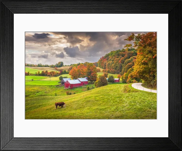 Framed Print : Reading, Vermont, USA rural farm scene at dusk Framed Print : Reading, Vermont, USA rural farm scene at dusk