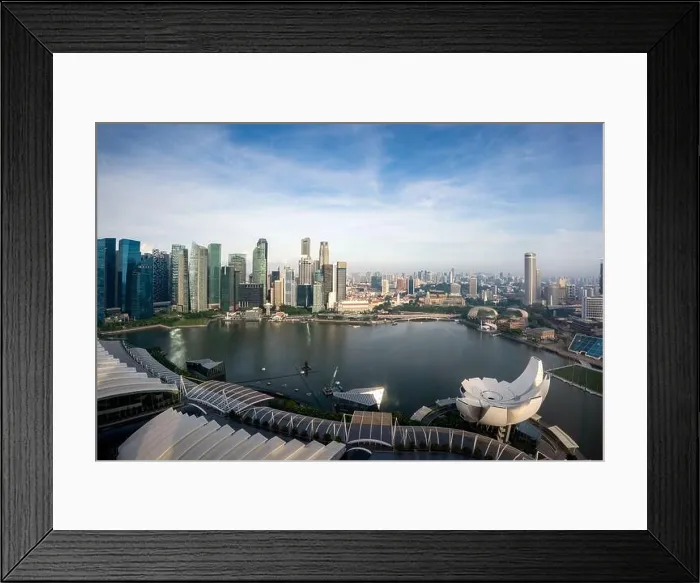 Framed Print : Panorama of Singapore business district skyline and office skyscraper at day in Marina bay, Asian tourism, modern city life, or business finance and e Framed Print : Panorama of Singapore business district skyline and office skyscraper at day in Marina bay, Asian tourism, modern city life, or business finance and e