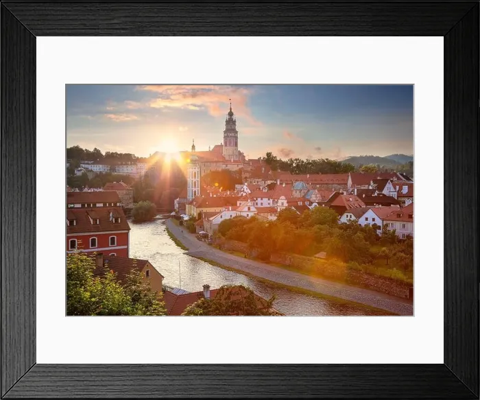 Framed Print : Cesky Krumlov. Aerial cityscape image of Cesky Krumlov, Czech Republic during summer sunset Framed Print : Cesky Krumlov. Aerial cityscape image of Cesky Krumlov, Czech Republic during summer sunset