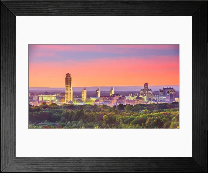 Framed Print : Albany, New York, USA downtown city skyline at dusk Framed Print : Albany, New York, USA downtown city skyline at dusk