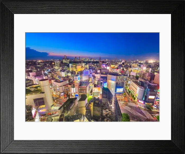 Framed Print : Tokyo, Japan city skyline over Shibuya Ward with the Shinjuku skyline in the distance Framed Print : Tokyo, Japan city skyline over Shibuya Ward with the Shinjuku skyline in the distance