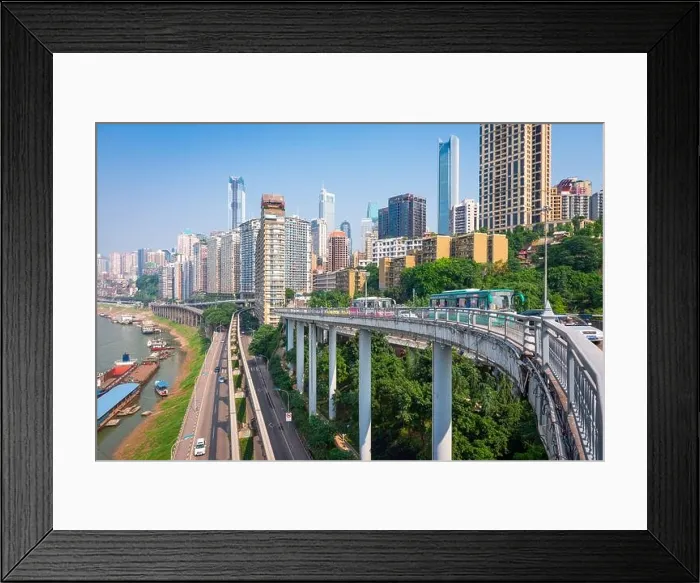 Framed Print : Chongqing, China Financial District cityscape in the day Framed Print : Chongqing, China Financial District cityscape in the day
