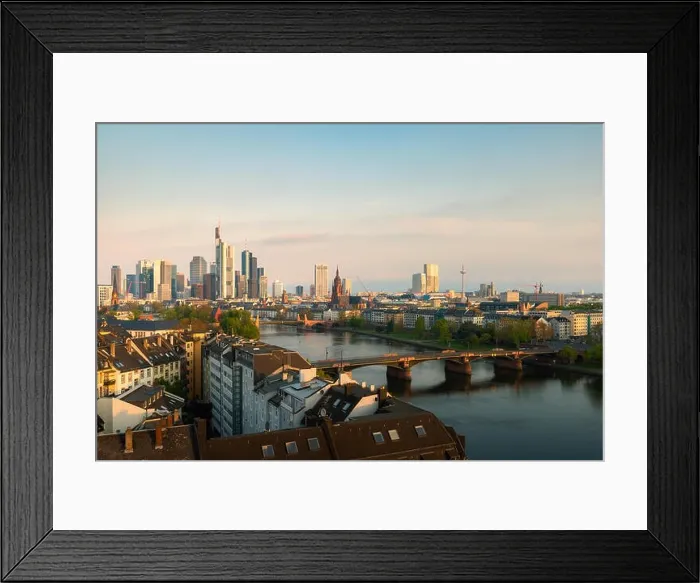 Framed Print : Cityscape image of Frankfurt am Main skyline during beautiful morning Framed Print : Cityscape image of Frankfurt am Main skyline during beautiful morning