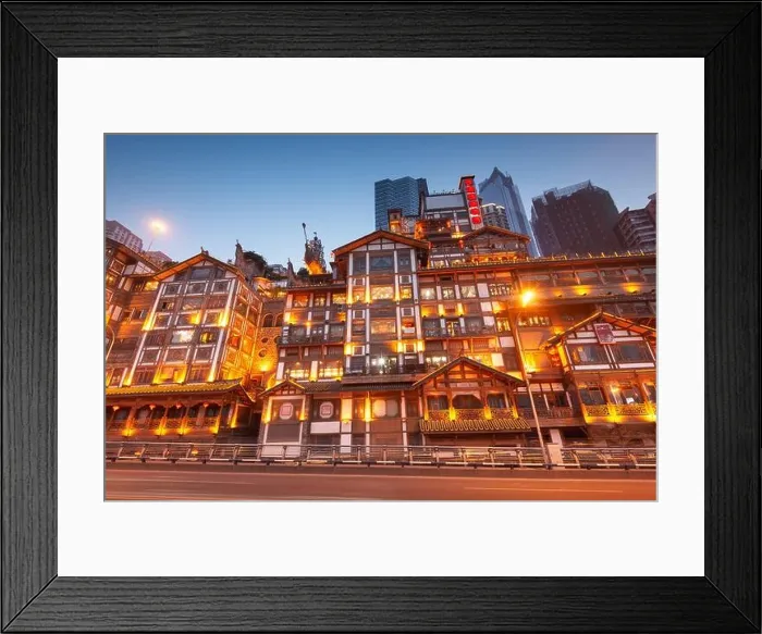 Framed Print : Chongqing, China at Hongyadong traditional district Framed Print : Chongqing, China at Hongyadong traditional district