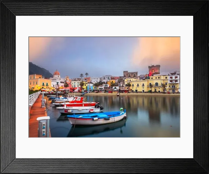 Framed Print : Forio, Ischia, Italy on the water at dusk Framed Print : Forio, Ischia, Italy on the water at dusk