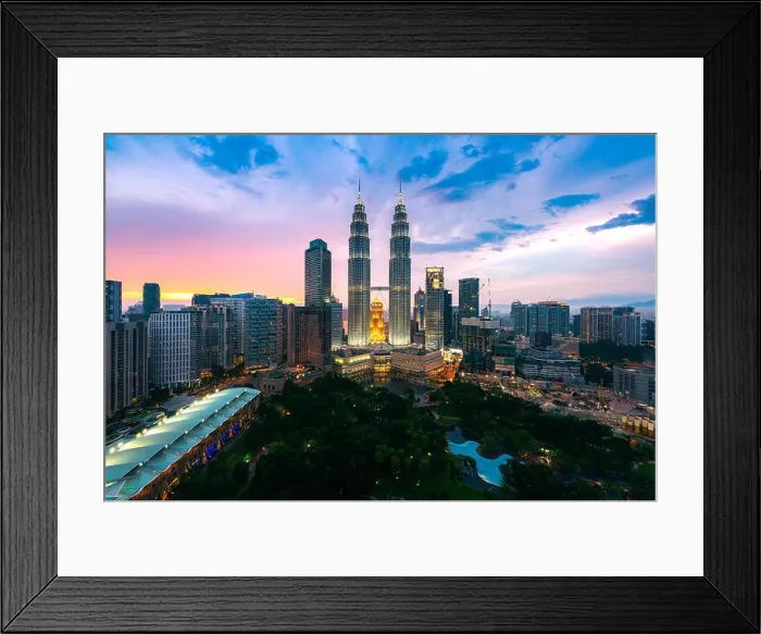 Framed Print : Kuala lumpur city skyline at dusk, Kuala lumpur Malaysia Framed Print : Kuala lumpur city skyline at dusk, Kuala lumpur Malaysia