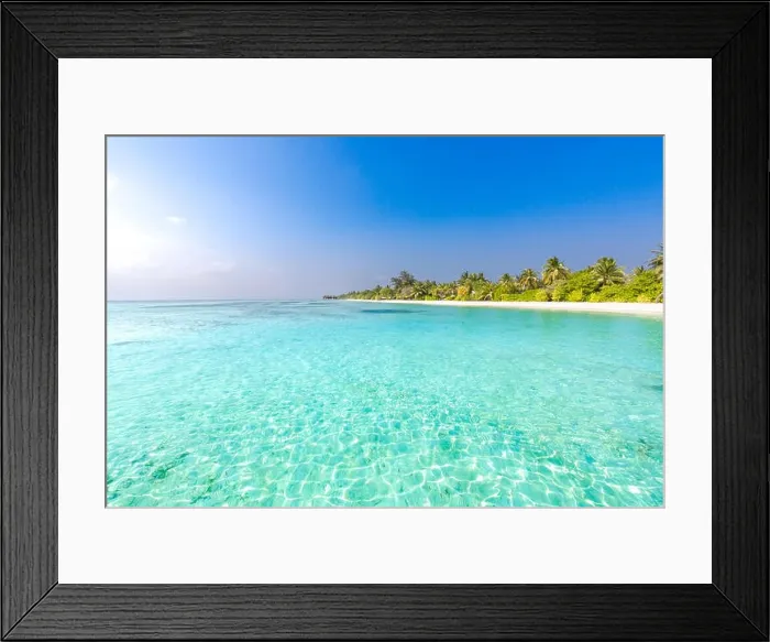 Framed Print : Summer vacation and holiday concept. Beach scene and tranquil tropical landscape Framed Print : Summer vacation and holiday concept. Beach scene and tranquil tropical landscape
