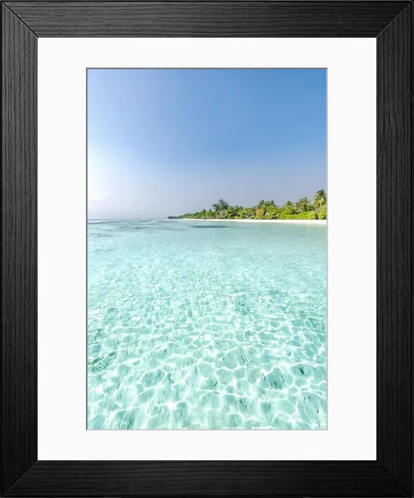Framed Print : Summer vacation and holiday concept. Beach scene and tranquil tropical landscape