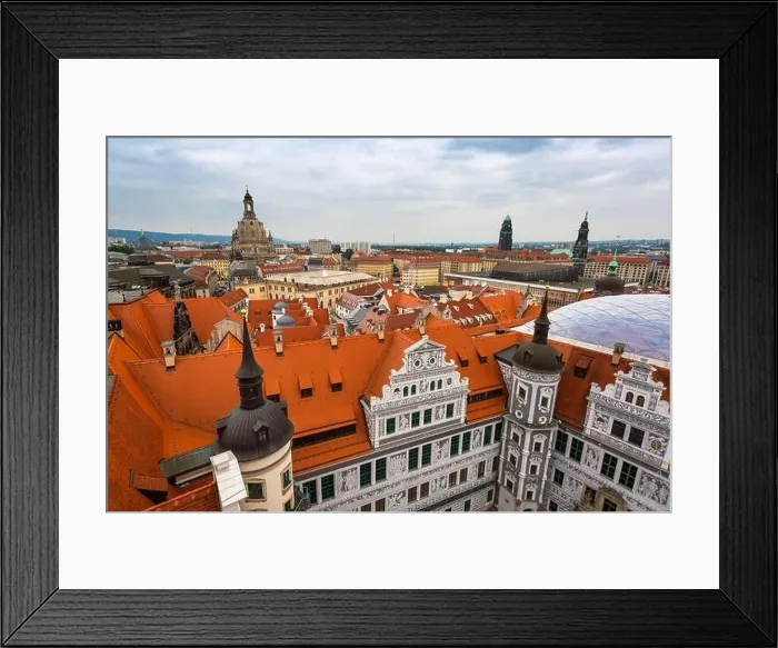 Framed Print : Dresden, Germany rooftops and cathedrals skyline Framed Print : Dresden, Germany rooftops and cathedrals skyline