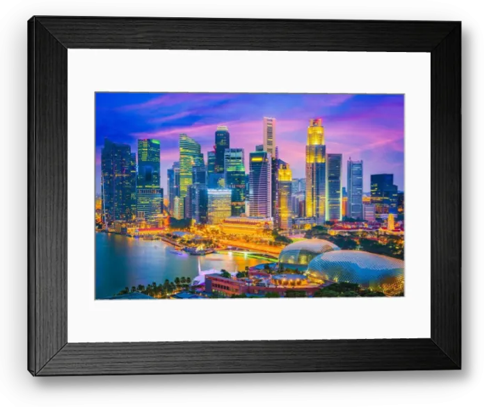 Framed Print : Singapore city skyline at twilight Framed Print : Singapore city skyline at twilight