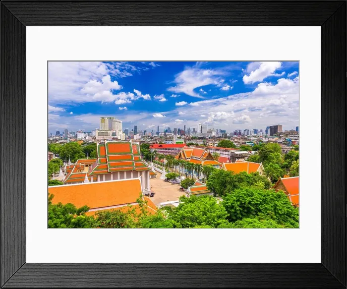 Framed Print : Bangkok, Thailand cityscape over temples Framed Print : Bangkok, Thailand cityscape over temples