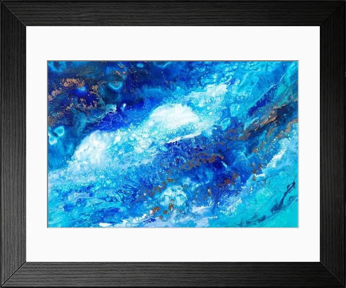 Framed Print : Exquisite painting background, creative picture in a blue color Framed Print : Exquisite painting background, creative picture in a blue color