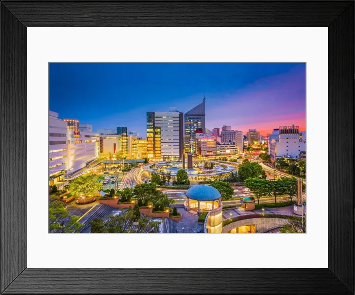 Framed Print : Hamamatsu City, Japan skyline at twilight Framed Print : Hamamatsu City, Japan skyline at twilight