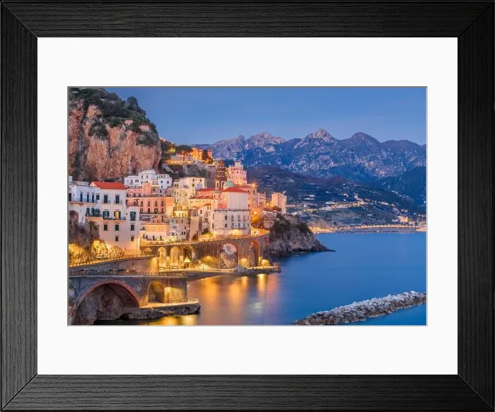 Framed Print : Atrani, Italy along the beautiful Amalfi Coast in the evening Framed Print : Atrani, Italy along the beautiful Amalfi Coast in the evening