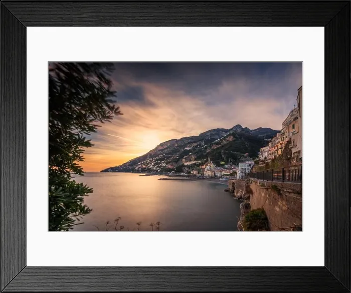 Framed Print : Amalfi, Italy coastal town skyline on the Tyrrhenian Sea