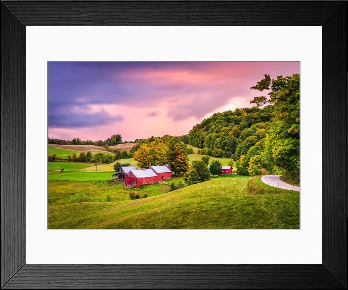 Framed Print : Reading, Vermont, USA rural farm scene at dusk Framed Print : Reading, Vermont, USA rural farm scene at dusk