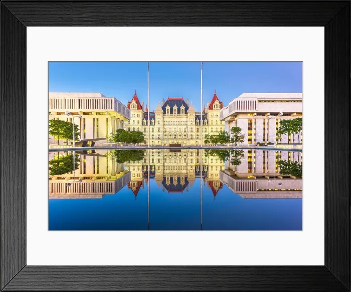 Framed Print : Albany, New York, USA at the New York State Capitoll at dusk Framed Print : Albany, New York, USA at the New York State Capitoll at dusk