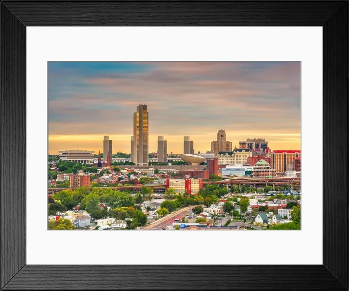 Framed Print : Albany, New York, USA downtown city skyline at dusk Framed Print : Albany, New York, USA downtown city skyline at dusk