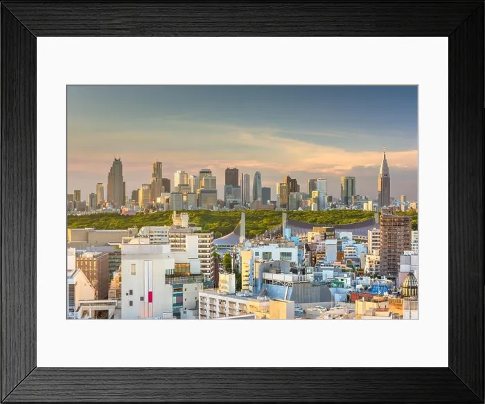 Framed Print : Tokyo, Japan city skyline over Shibuya Ward with the Shinjuku skyline in the distance Framed Print : Tokyo, Japan city skyline over Shibuya Ward with the Shinjuku skyline in the distance