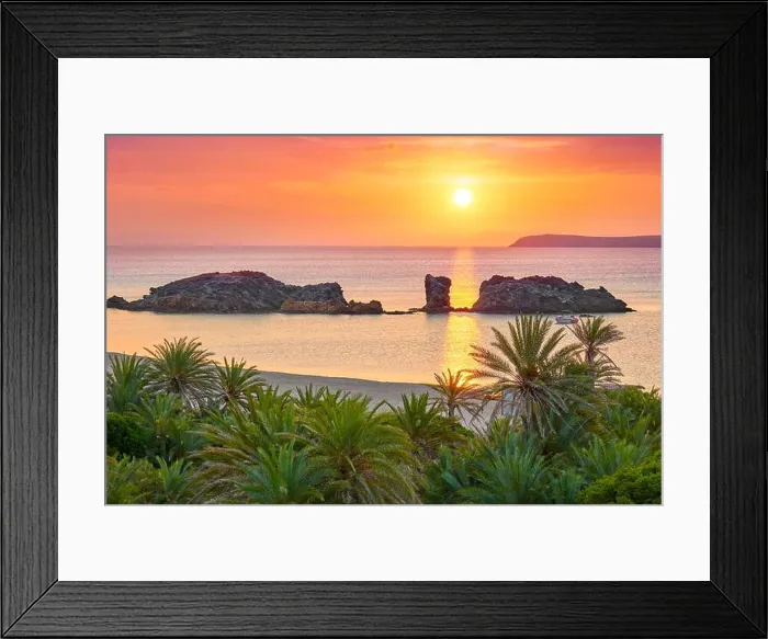Framed Print : Sunrise at Crete Island - Vai Beach, Greece Framed Print : Sunrise at Crete Island - Vai Beach, Greece