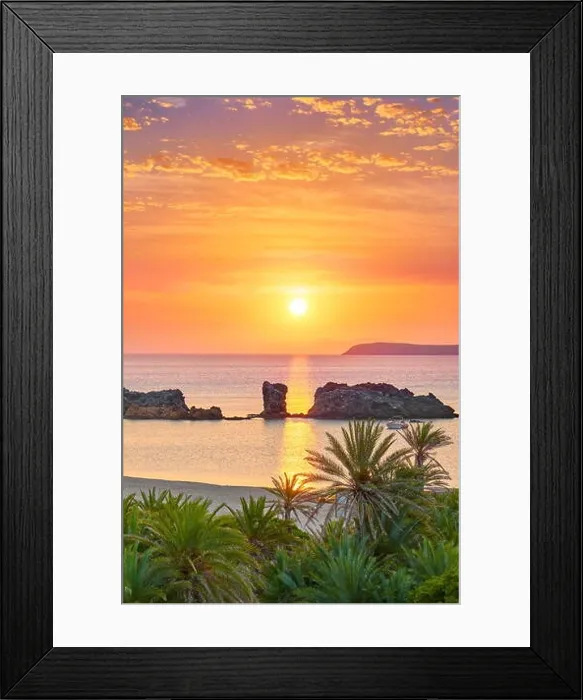 Framed Print : Sunrise at Vai Beach, Crete Island, Greece Framed Print : Sunrise at Vai Beach, Crete Island, Greece