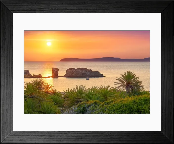 Framed Print : Vai Beach at sunrise, Crete Island, Greece Framed Print : Vai Beach at sunrise, Crete Island, Greece