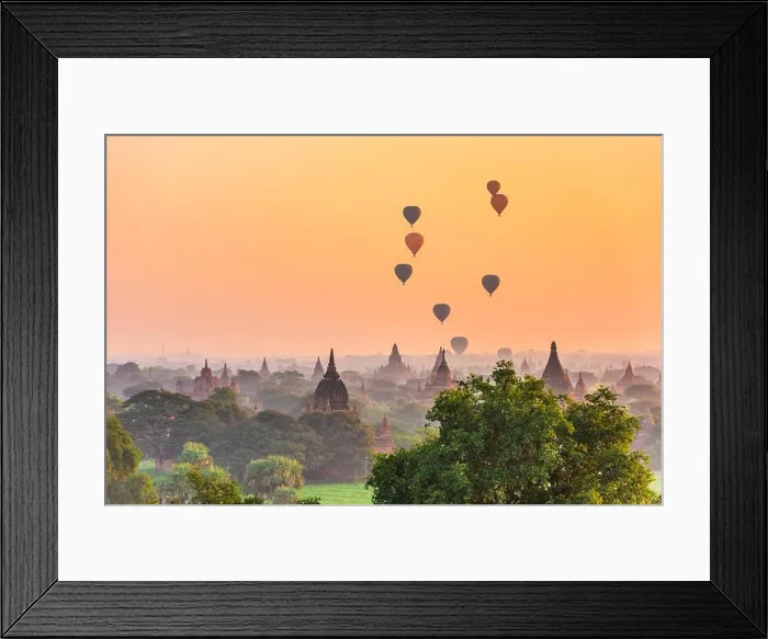 Framed Print : Bagan, Myanmar ancient temple ruins landscape in the archaeological zone at dusk Framed Print : Bagan, Myanmar ancient temple ruins landscape in the archaeological zone at dusk