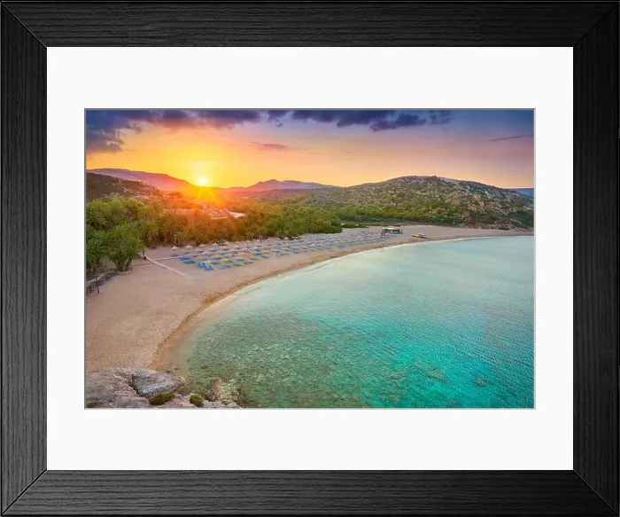 Framed Print : Sunset at Vai Beach, Crete Island, Greece Framed Print : Sunset at Vai Beach, Crete Island, Greece