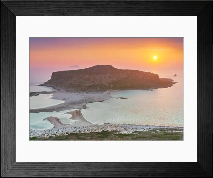 Framed Print : Sunset at Balos Beach, Crete Island, Greece Framed Print : Sunset at Balos Beach, Crete Island, Greece