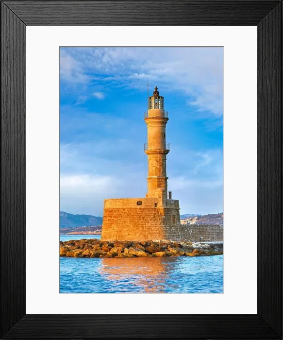 Framed Print : Chania lighthouse, Old Venetian Harbour, Crete Island, Greece Framed Print : Chania lighthouse, Old Venetian Harbour, Crete Island, Greece
