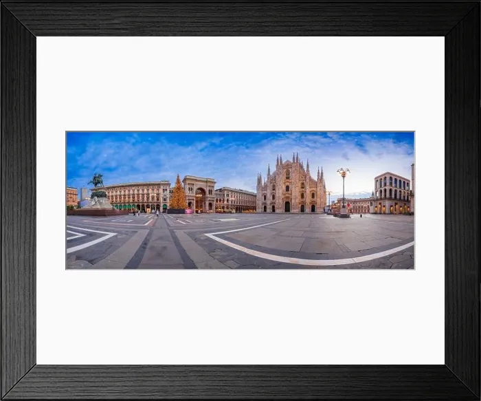 Framed Print : Milan, Italy at the Milan Duomo and Galleria during Christmas time at dawn Framed Print : Milan, Italy at the Milan Duomo and Galleria during Christmas time at dawn