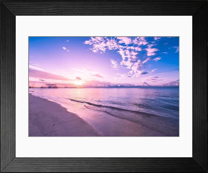 Framed Print : Sea sand sky concept, sunset colors clouds, horizon, horizontal background banner. Inspirational nature landscape, beautiful colors, wonderful scenery Framed Print : Sea sand sky concept, sunset colors clouds, horizon, horizontal background banner. Inspirational nature landscape, beautiful colors, wonderful scenery