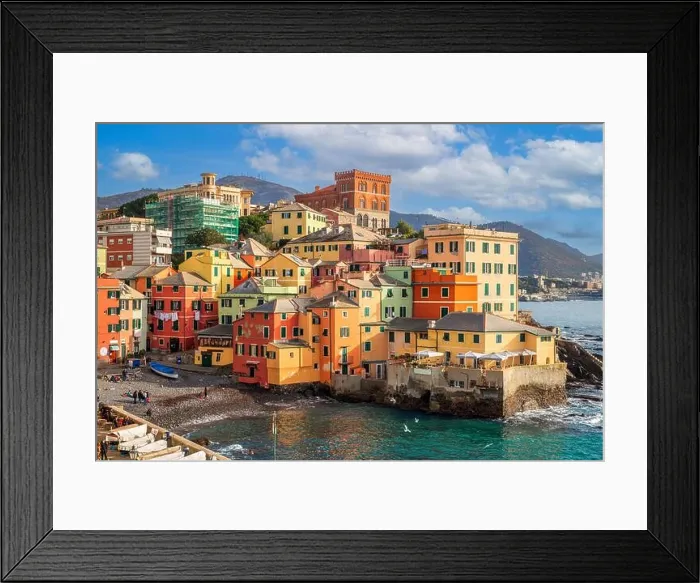 Framed Print : The old fishing village of Boccadasse, Genoa, Italy Framed Print : The old fishing village of Boccadasse, Genoa, Italy